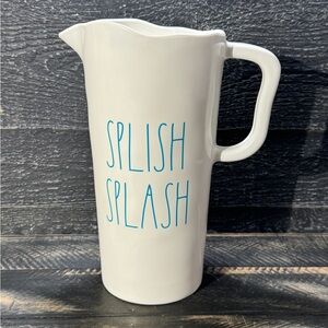 Rae Dunn SPLISH SPLASH White & Teal Melamine Pitcher by Magenta